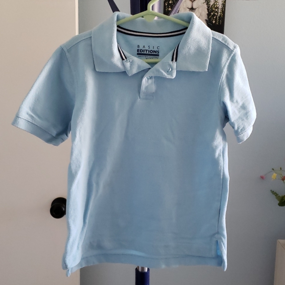 Baby blue collar shirt